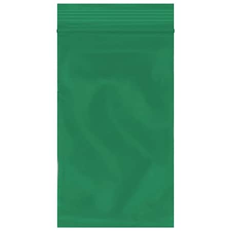 Bsc Preferred 3 x 5'' - 2 Mil Green Reclosable Poly Bags, 1000PK BUY03998118